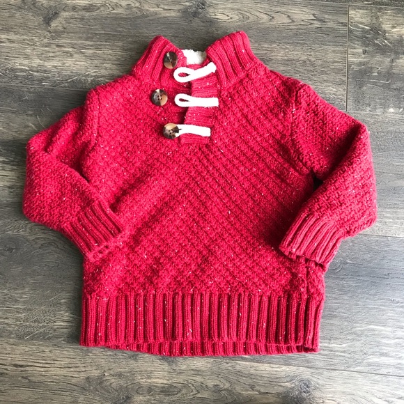 2/$15 Cat and Jack Red Sweater 18m Pullover - Picture 1 of 5